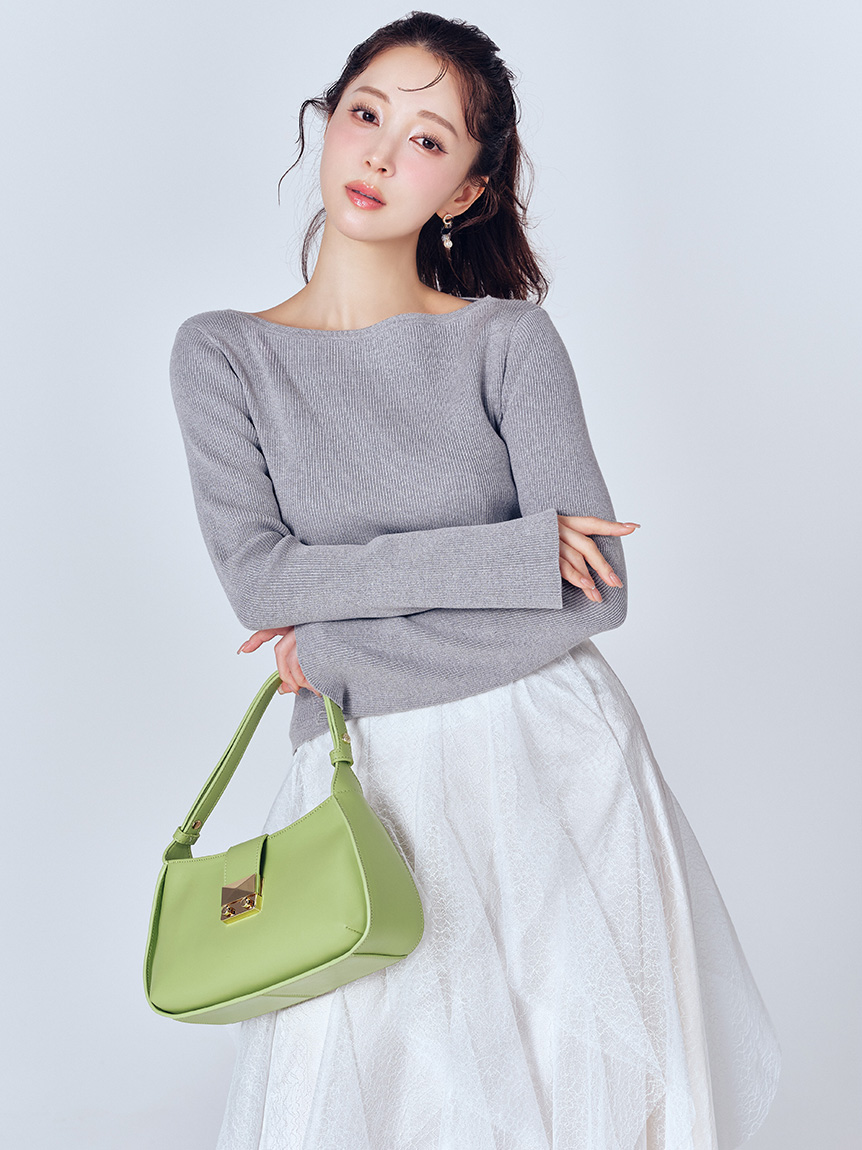 ラッフルスカートドッキングニットワンピ(デイリーワンピース)｜DRESS