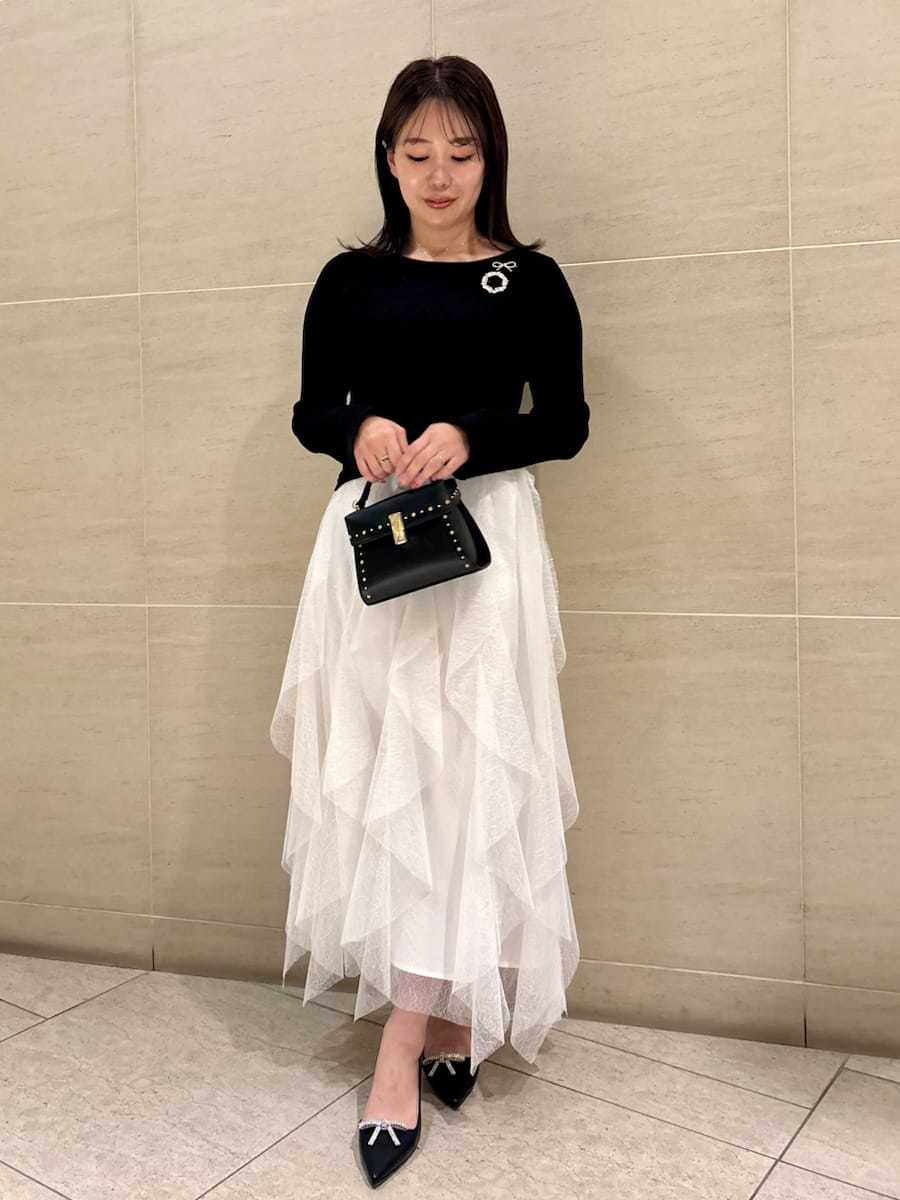 ラッフルスカートドッキングニットワンピ(デイリーワンピース)｜DRESS