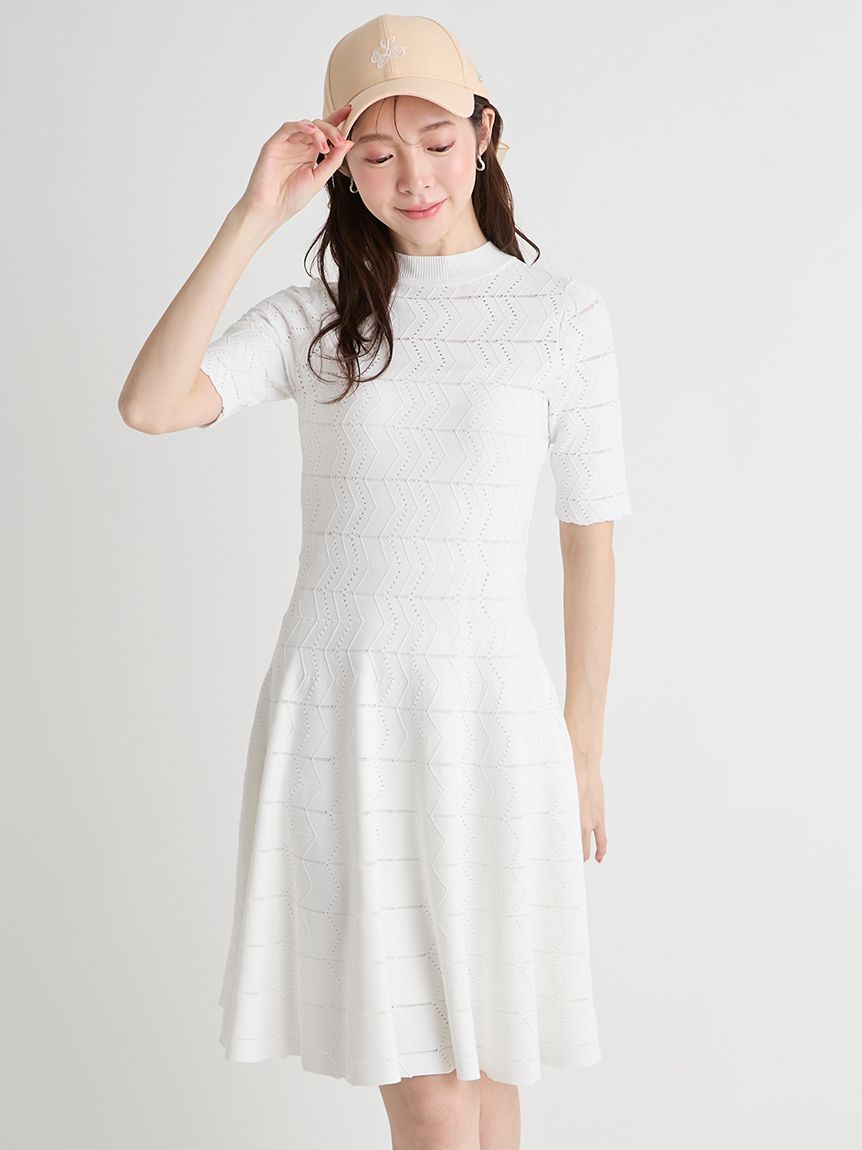 洗える】アイレット柄ミニワンピース(デイリーワンピース)｜DRESS