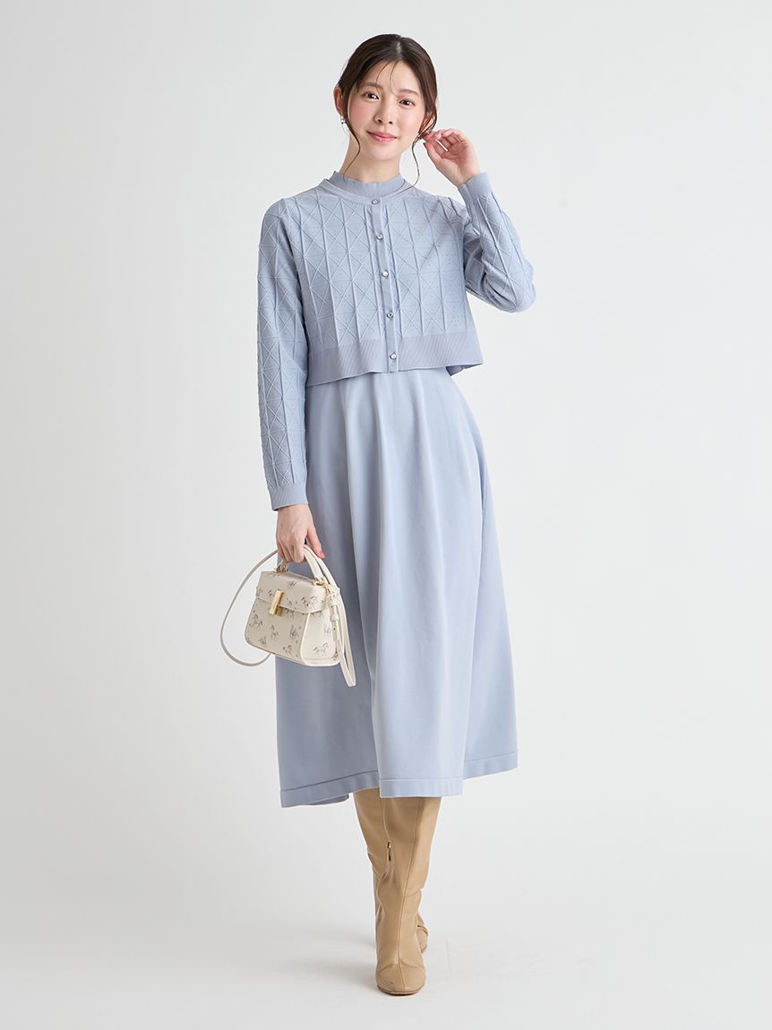 Premiumスプリングプレートパターンニットアップ(ニットワンピース