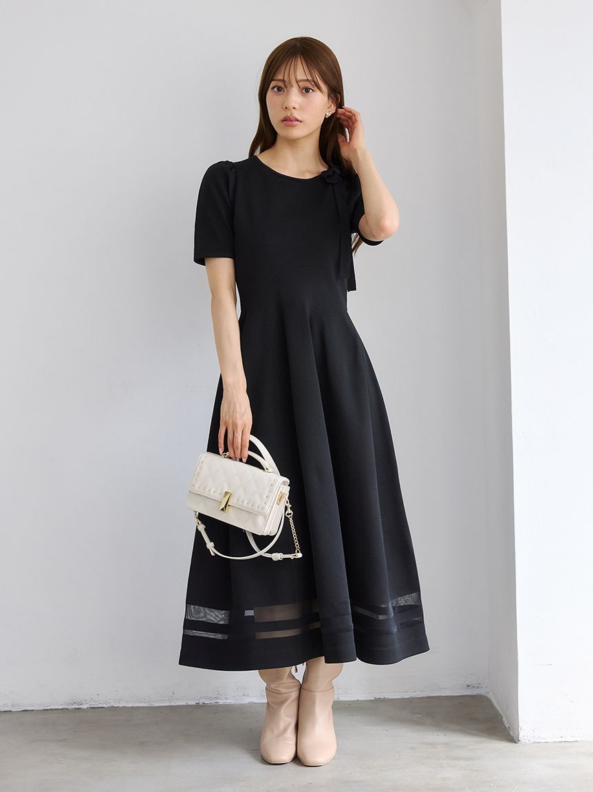 ネックリボンホールガーメントワンピース(デイリーワンピース)｜DRESS