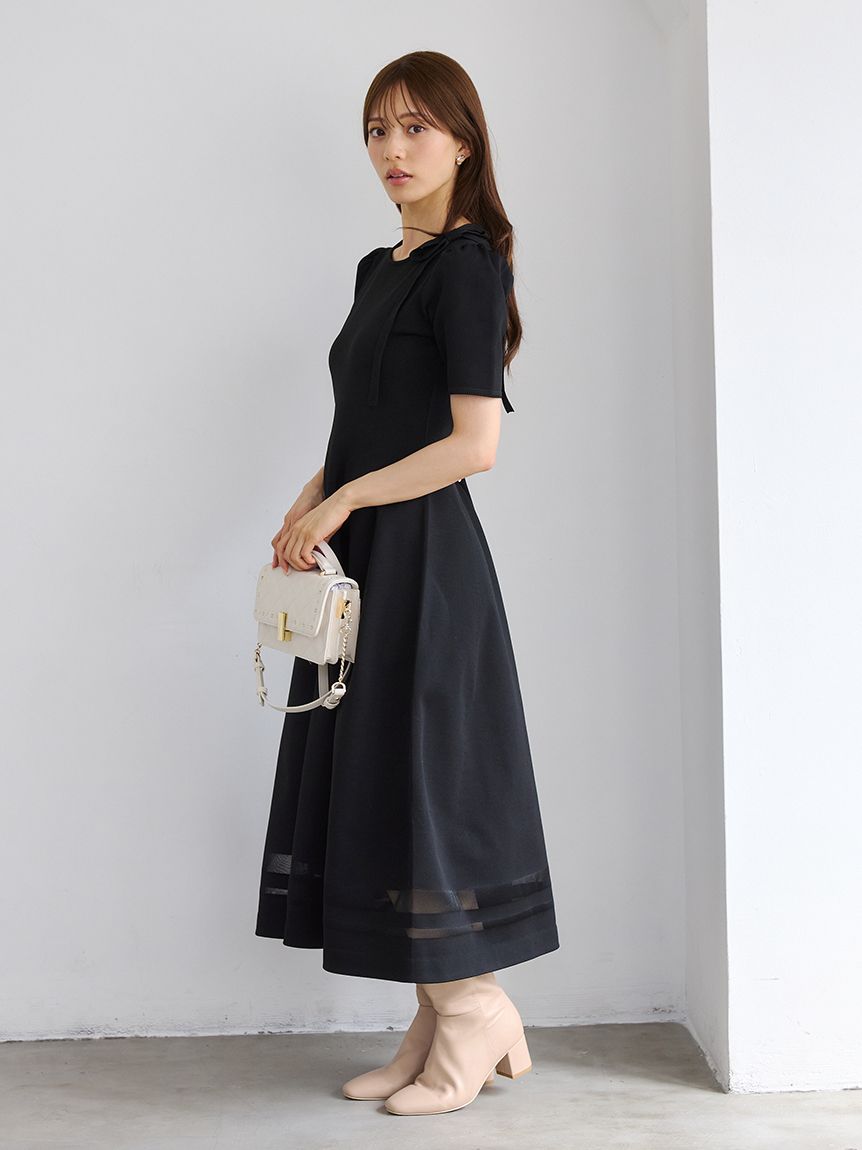 ネックリボンホールガーメントワンピース(デイリーワンピース)｜DRESS