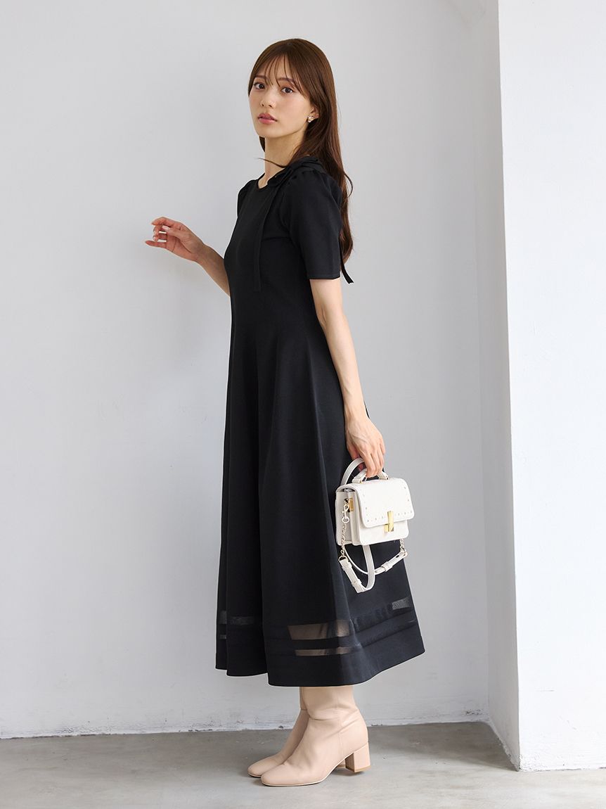ネックリボンホールガーメントワンピース(デイリーワンピース)｜DRESS