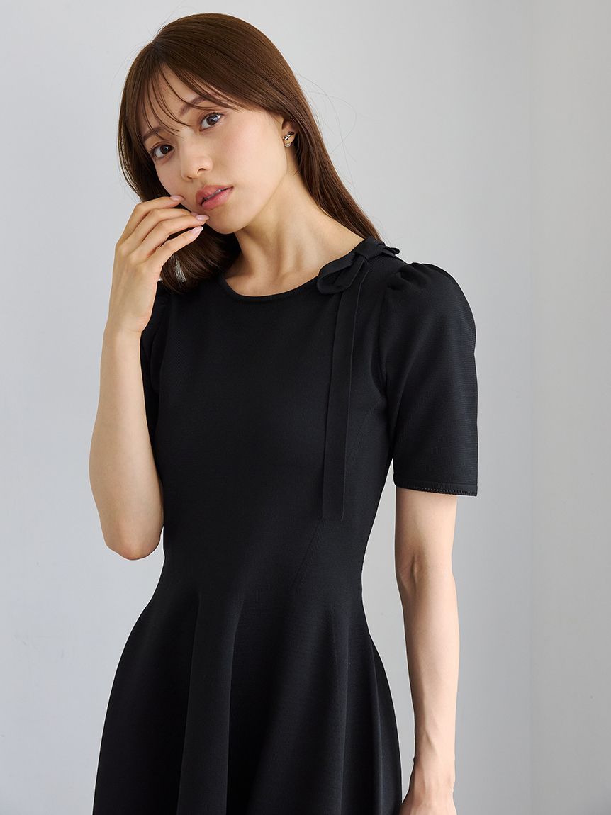 ネックリボンホールガーメントワンピース(ロングワンピース)｜DRESS
