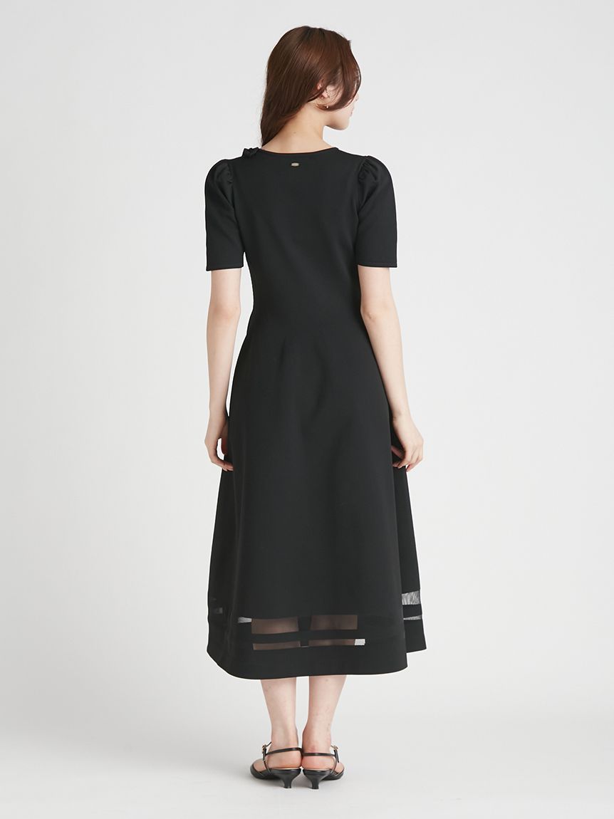 ネックリボンホールガーメントワンピース(ロングワンピース)｜DRESS