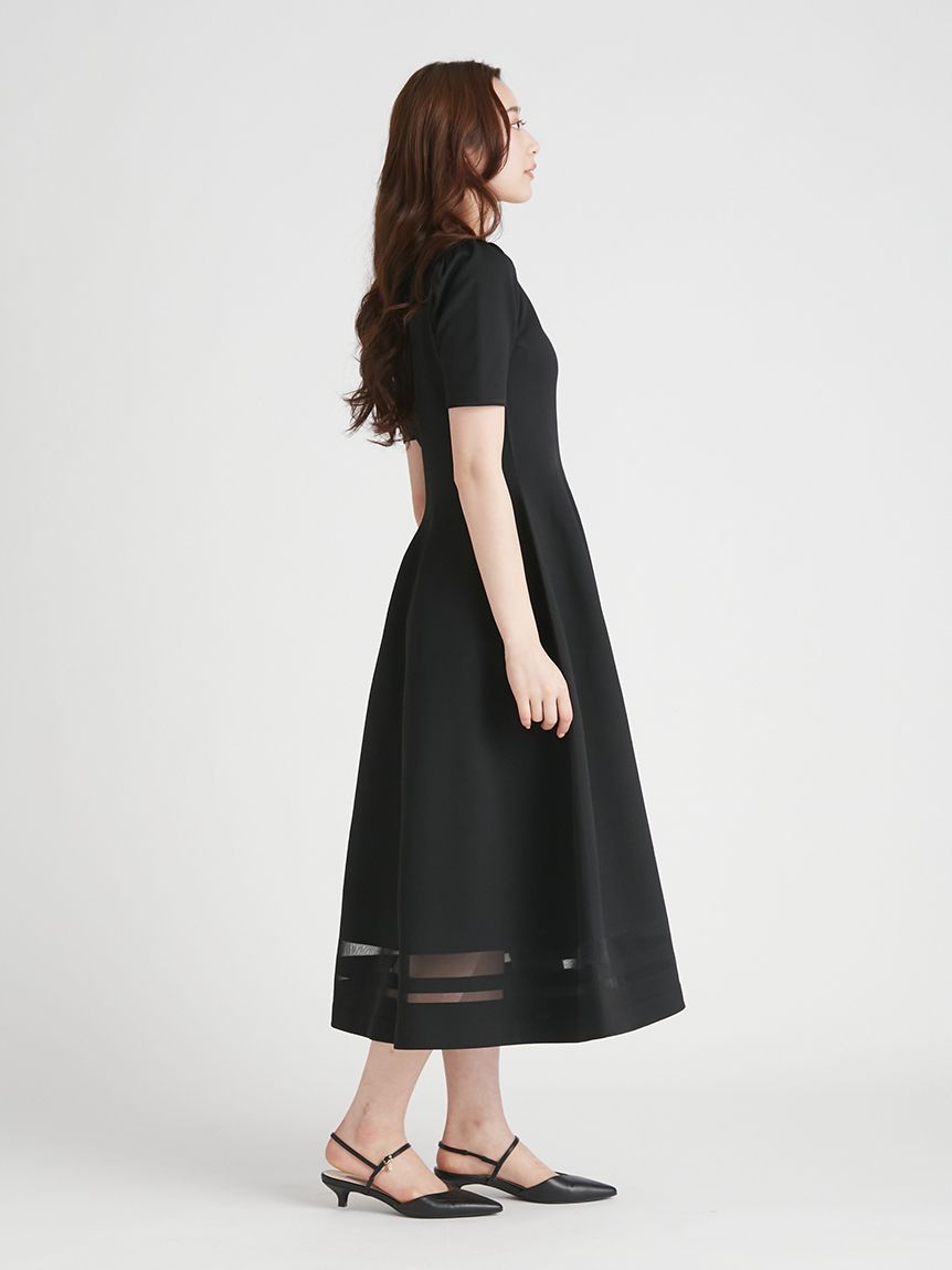 ネックリボンホールガーメントワンピース(ロングワンピース)｜DRESS