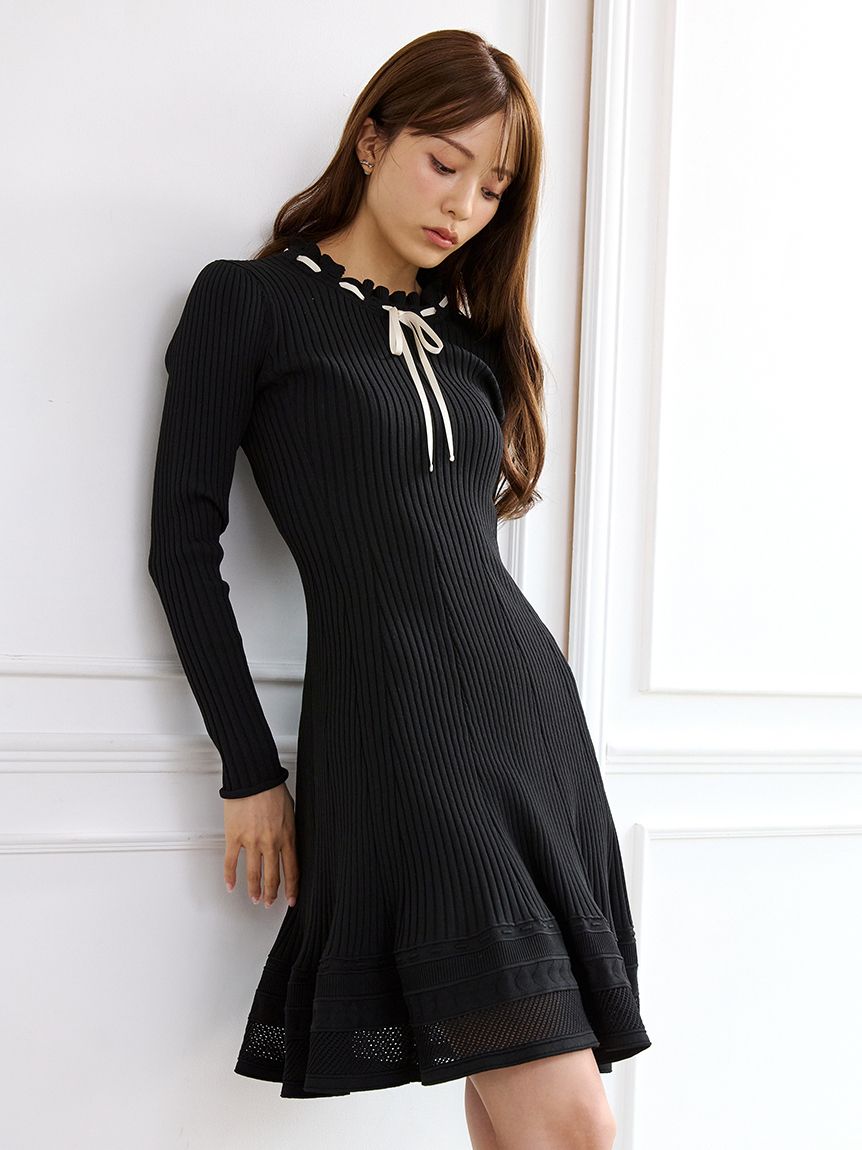 洗える】柄編みミニニットワンピース(ミニワンピース)｜DRESS｜CELFORD