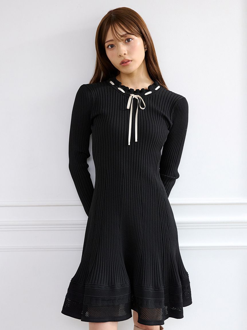 洗える】柄編みミニニットワンピース(ミニワンピース)｜DRESS｜CELFORD
