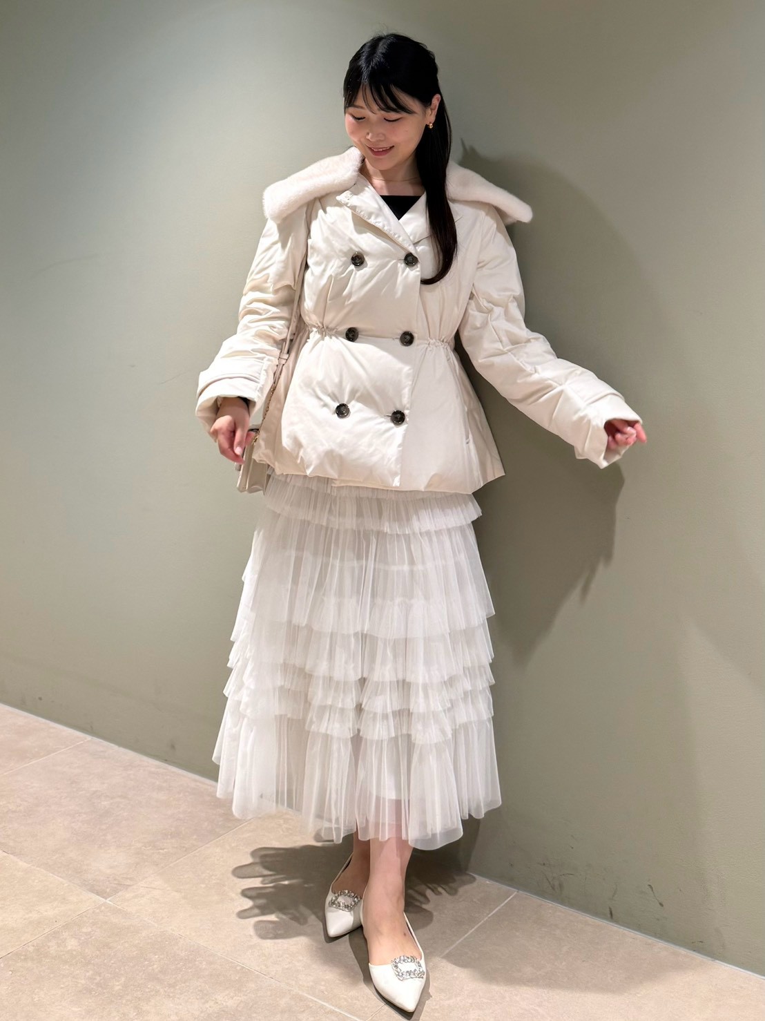 チュールティアードドッキングワンピース(ロングワンピース)｜DRESS