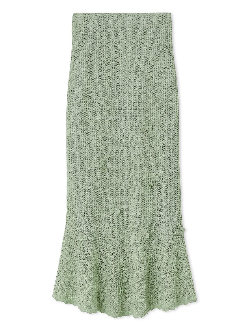 フラワーモチーフクロッシェニットナロースカート(SKIRT