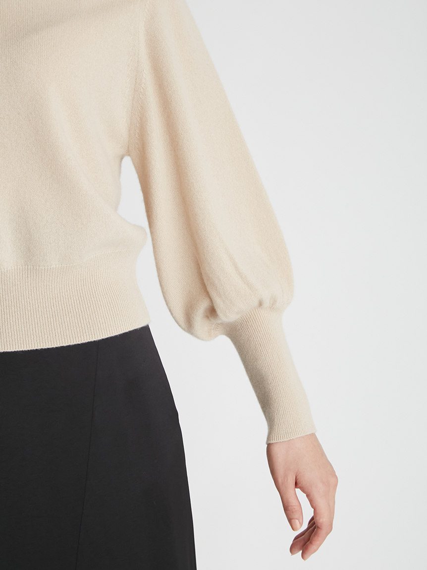 肩スリットカシミヤニットプルオーバー(ニットプルオーバー)｜TOPS 