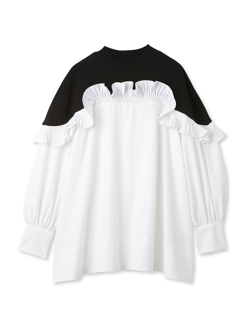 バックリボンニットコンビプルオーバー(ブラウス・シャツ)｜TOPS 