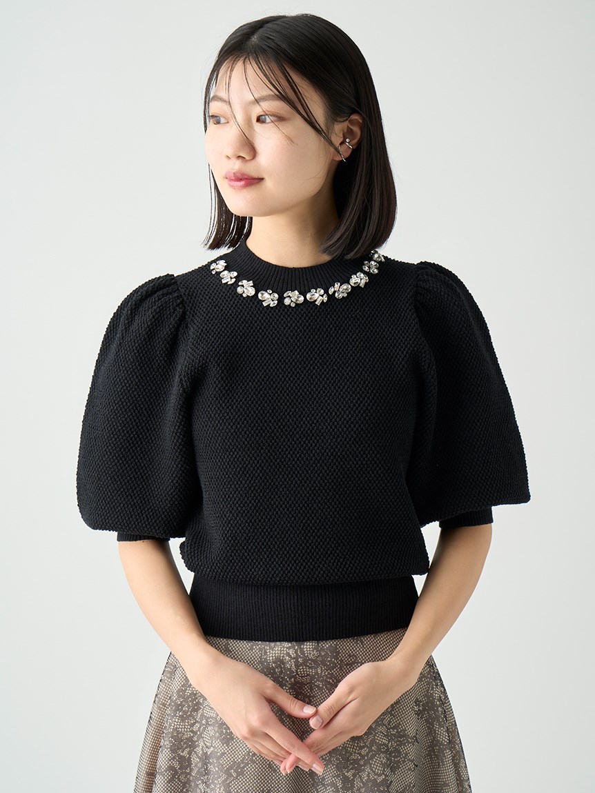 ビジューニットプルオーバー(ニットプルオーバー)｜TOPS（トップス 