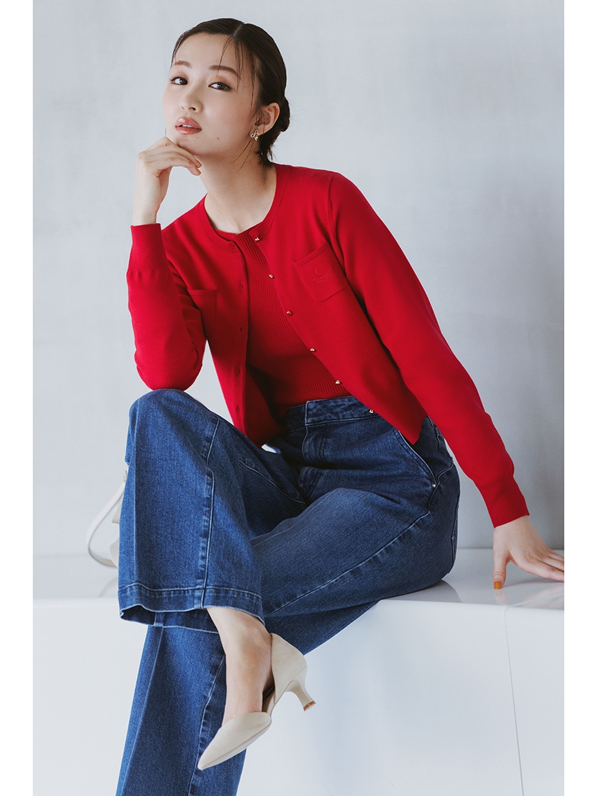 フレアラインリブニット(ニットプルオーバー)｜TOPS（トップス