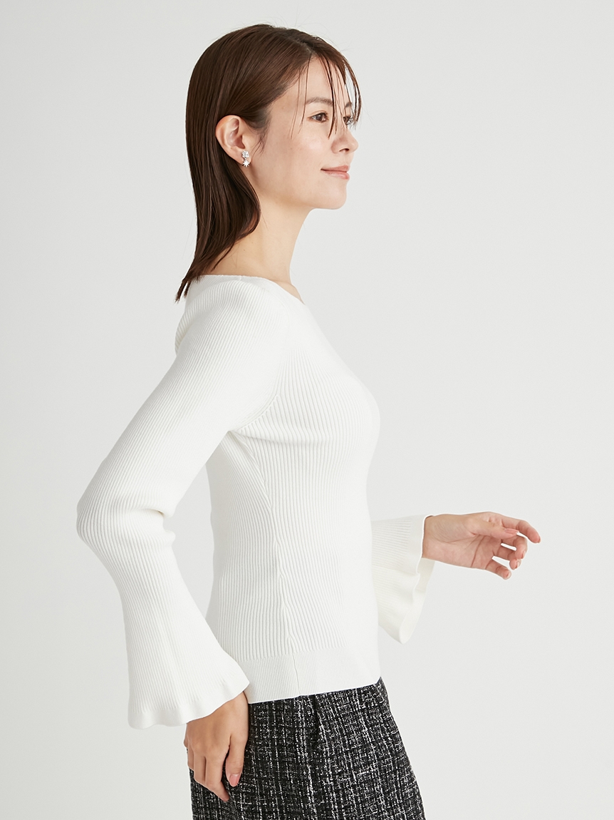 フレアラインリブニット(ニットプルオーバー)｜TOPS（トップス