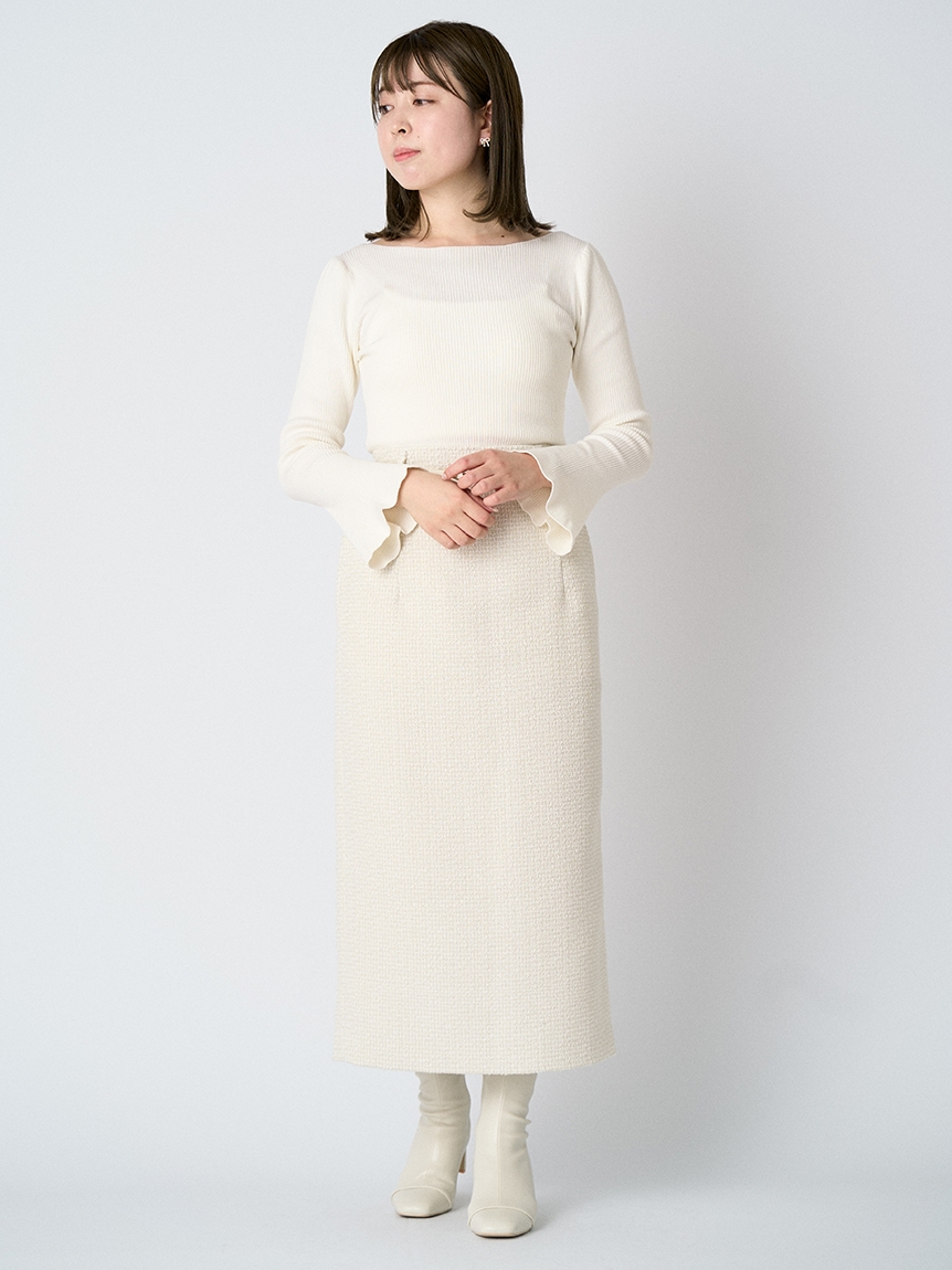 フレアラインリブニット(ニットプルオーバー)｜TOPS（トップス