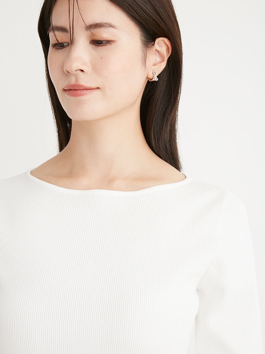 ベルスリーブリブニットプルオーバー(ニットプルオーバー)｜TOPS