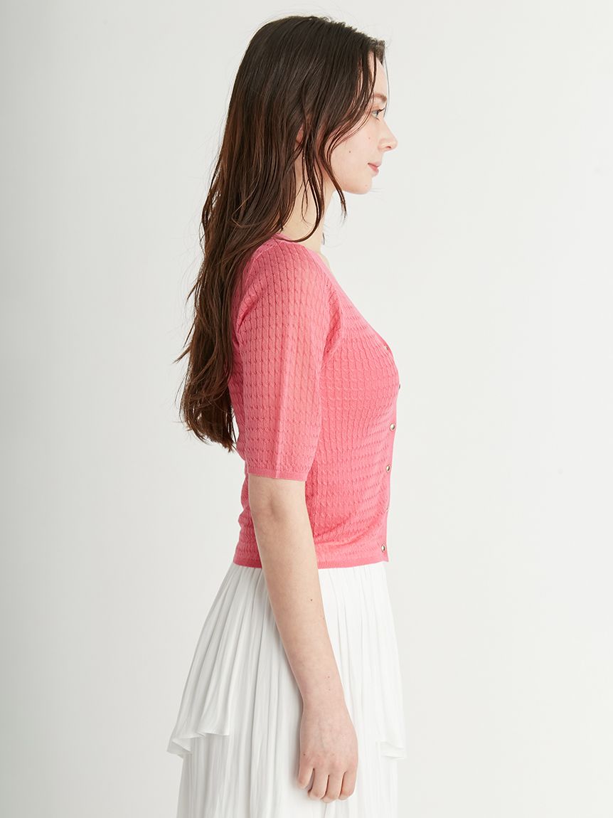 ケーブルアンサンブルニット(ニットプルオーバー)｜TOPS
