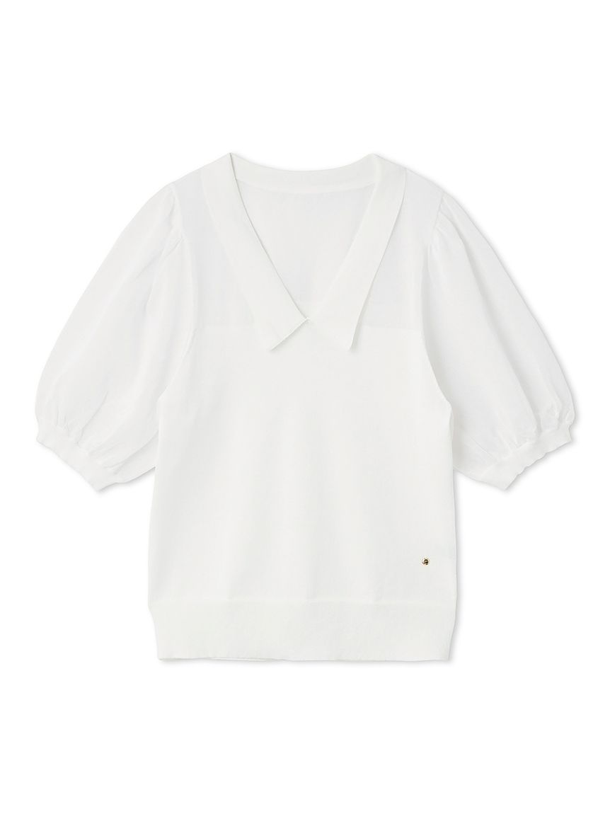 タグ付新品 セルフォード 襟付きシアーニットプルオーバー ピンク タグ付新品 セルフォード 襟付きシアーニットプルオーバー ピンク 襟