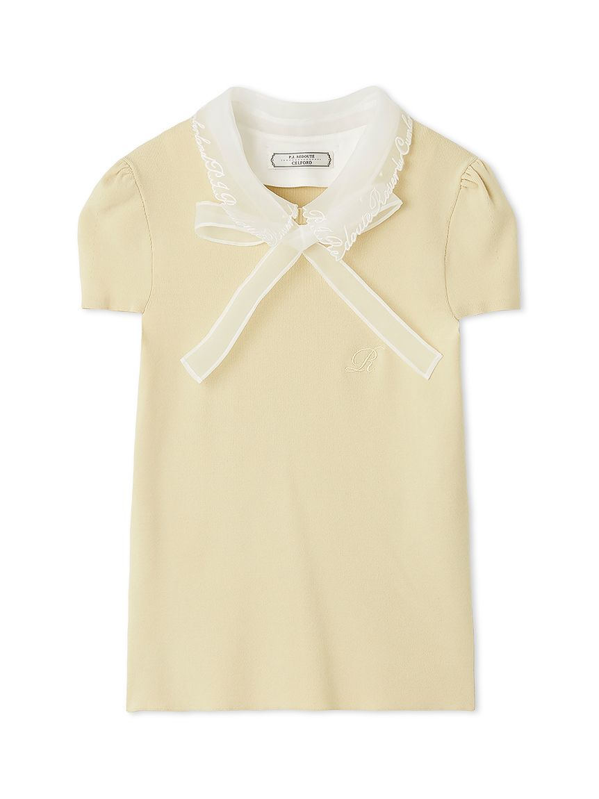 CELFORD×P.J. REDOUTEコラボ】エンブロイダリー衿付きニット(ニット