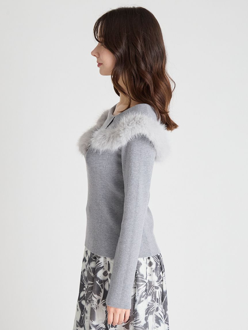 ほぼ未使用✨2024年購入 セルフォード シルク混 ファー袖 ニット 2024 WINTER COLLECTION PRE ORDER | セルフォード | CELFORD