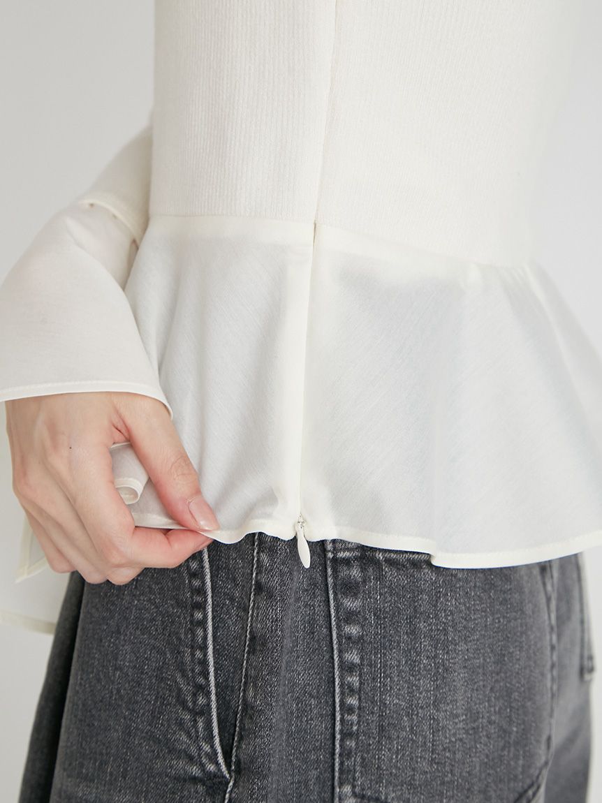 シャツドッキングニットプルオーバー(ニットプルオーバー)｜TOPS