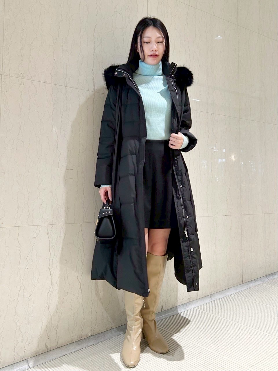 ウォッシャブル】カリグラフィー刺繍シルク混リブニットプルオーバー