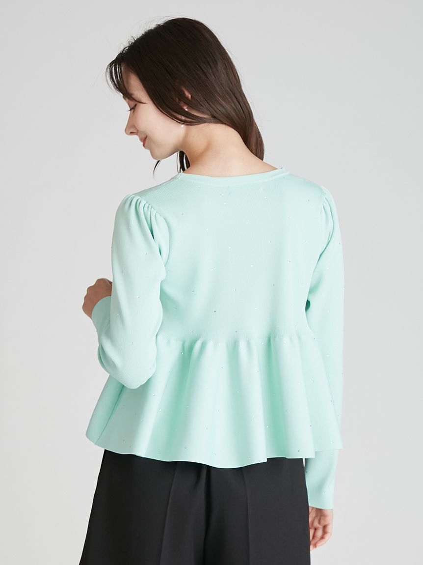 【美品】最終値下済！CELFORD ホットフィットビジューニットプルオーバー CELFORD｜【ウォッシャブル】ホットフィットビジューペプラムニット