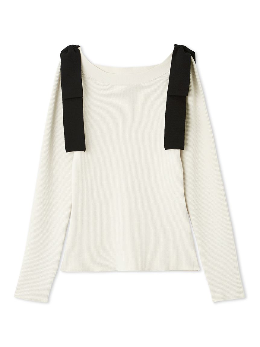 ウォッシャブル】ショルダーリボンニットプルオーバー(ニットプル