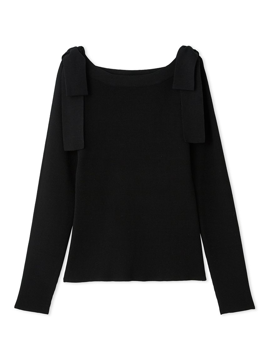 ウォッシャブル】ショルダーリボンニットプルオーバー(ニットプル