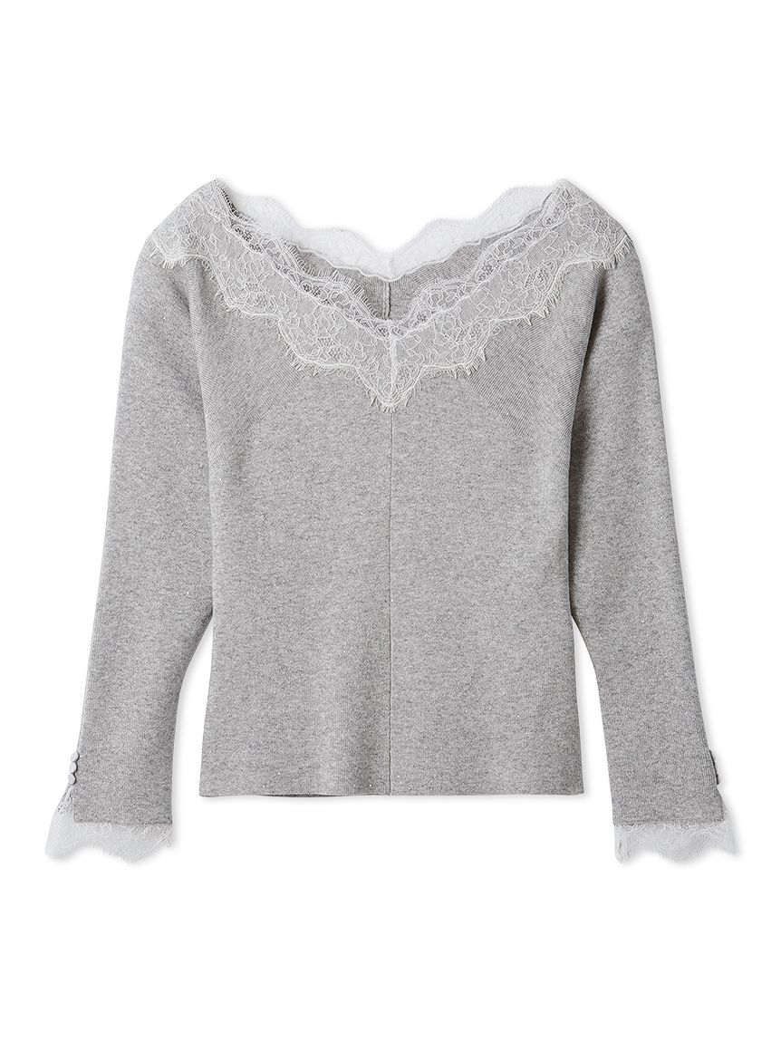 【新品】セルフォード　レーストリムリブニットプルオーバー レーストリムリブニットプルオーバー(ニットプルオーバー)｜TOPS