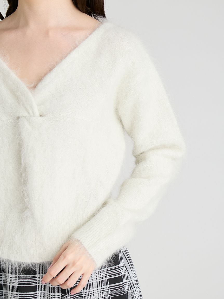 セルフォード　celford ツイストニットプル　ピンク ツイストニットプルオーバー(ニットプルオーバー)｜TOPS（トップス