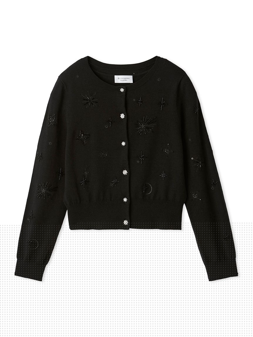 Celestial ニット　白 YUMI KATSURA for CELFORD】コラボスターリー刺繍ニットアンサンブル