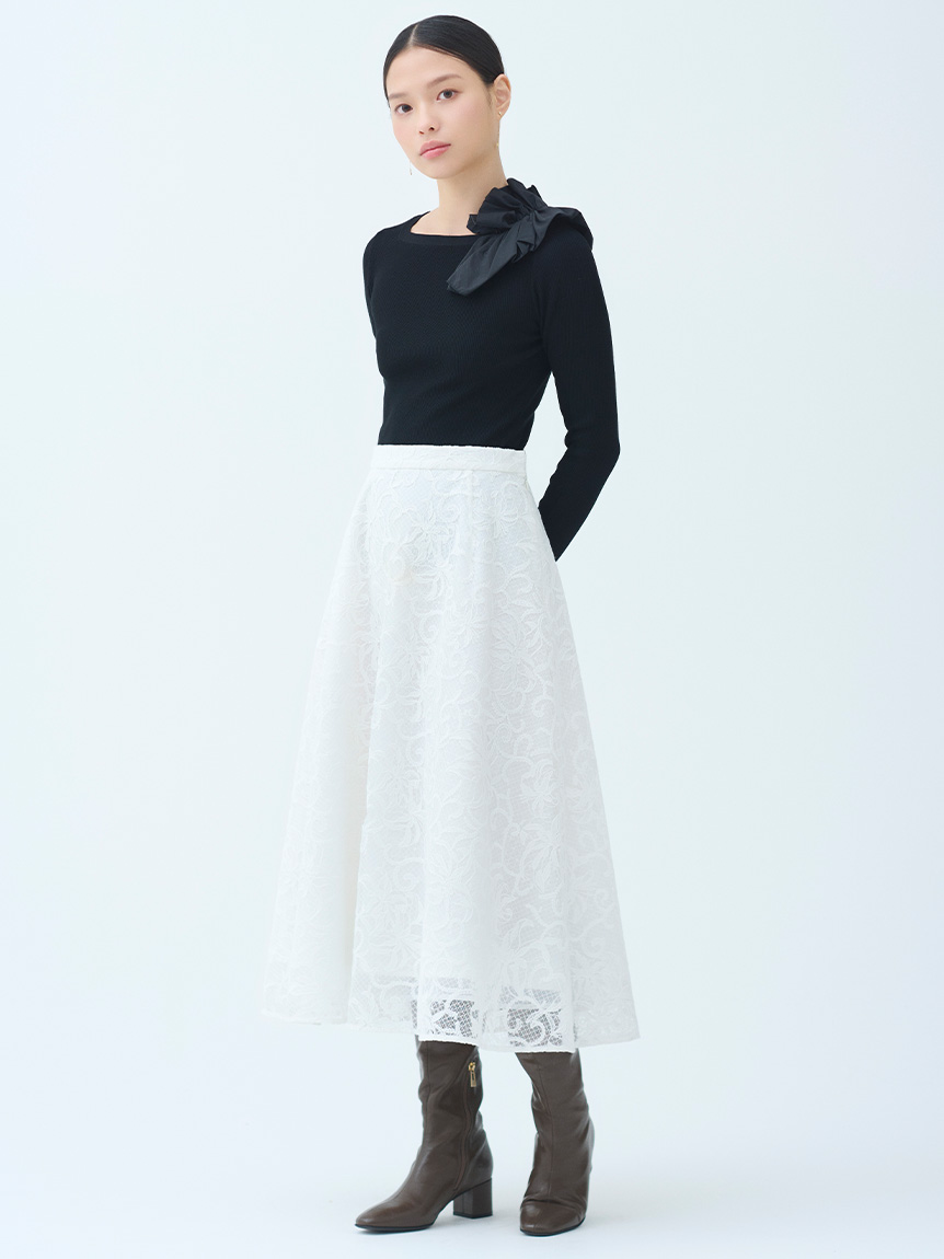 アシメフリルニットプルオーバー(ニットプルオーバー)｜TOPS（トップス