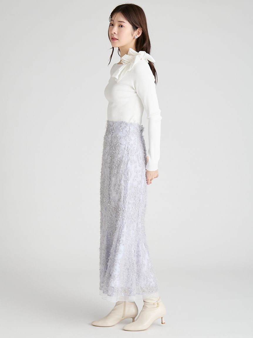 アシメフリルニットプルオーバー(ニットプルオーバー)｜TOPS（トップス