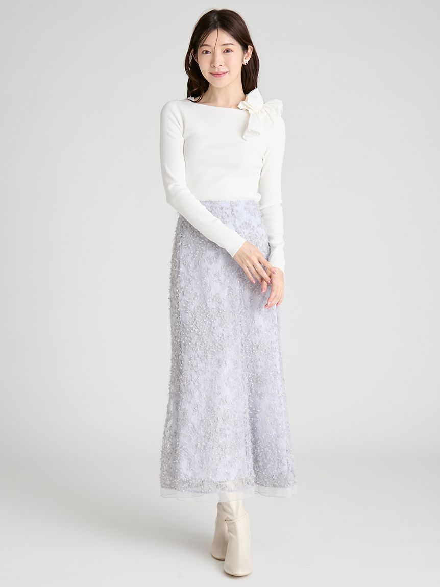 アシメフリルニットプルオーバー(ニットプルオーバー)｜TOPS（トップス