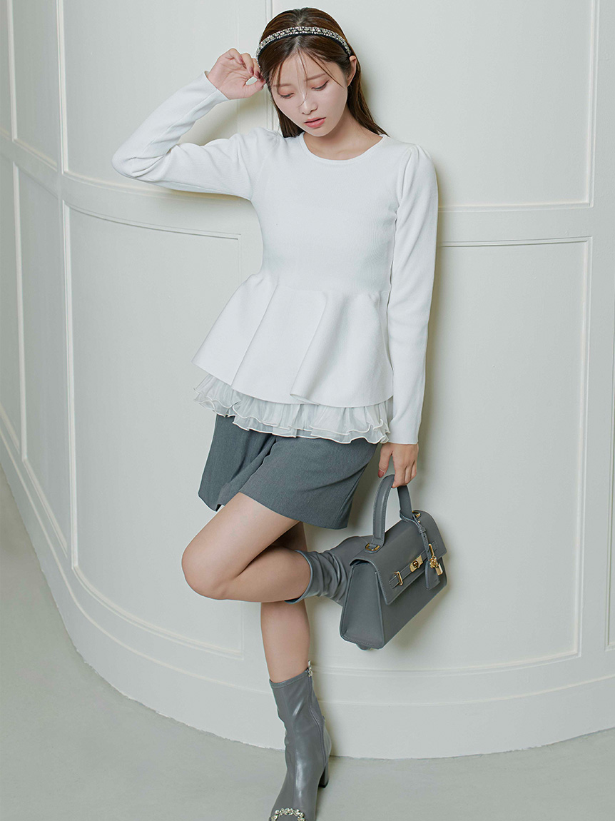 りほ！elendeek ペプラムドッキングニット ELENDEEK ニット セーター ペプラムドッキングニット レディース