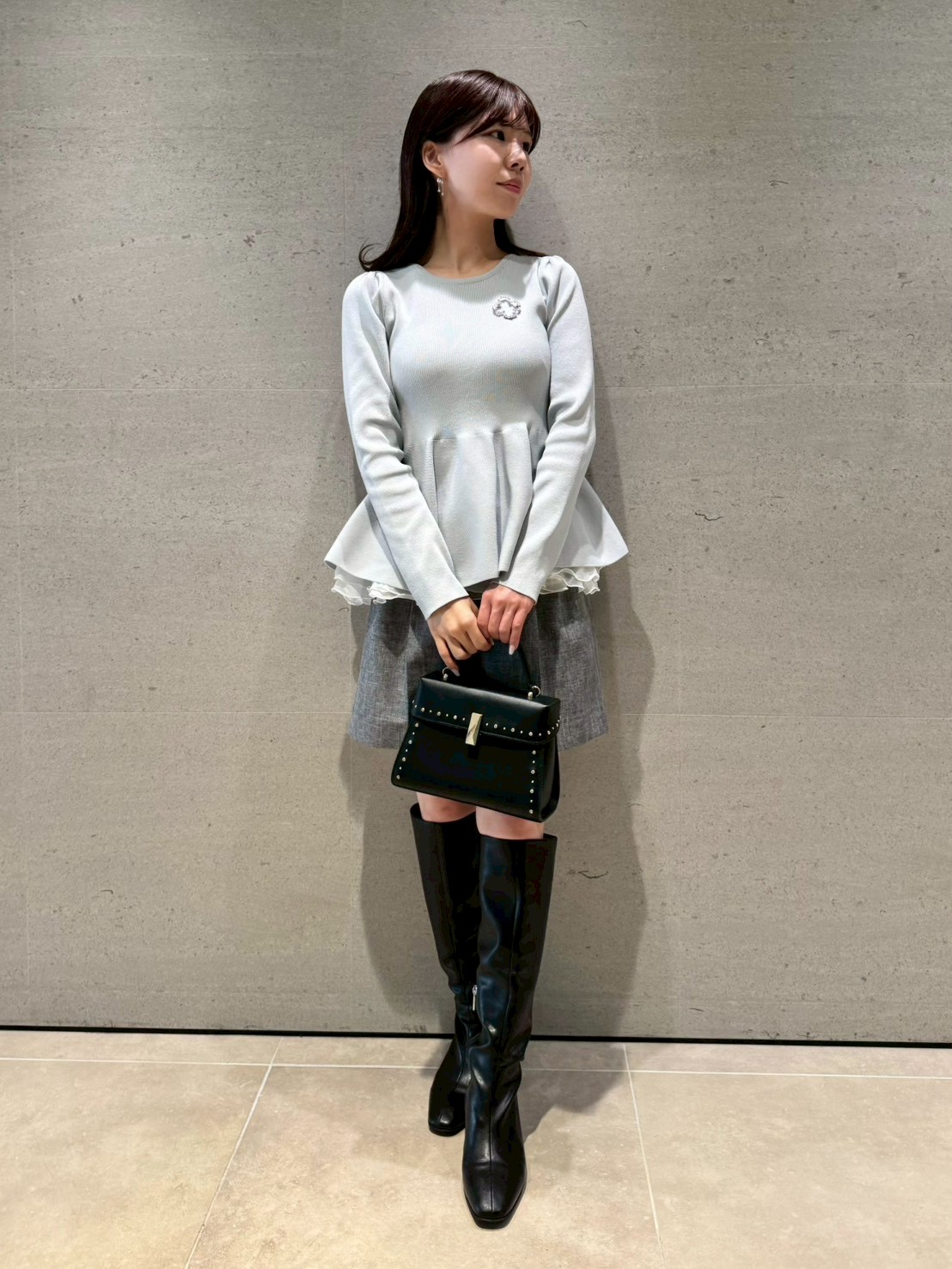 ペプラムドッキングニットプルオーバー(ニットプルオーバー)｜TOPS