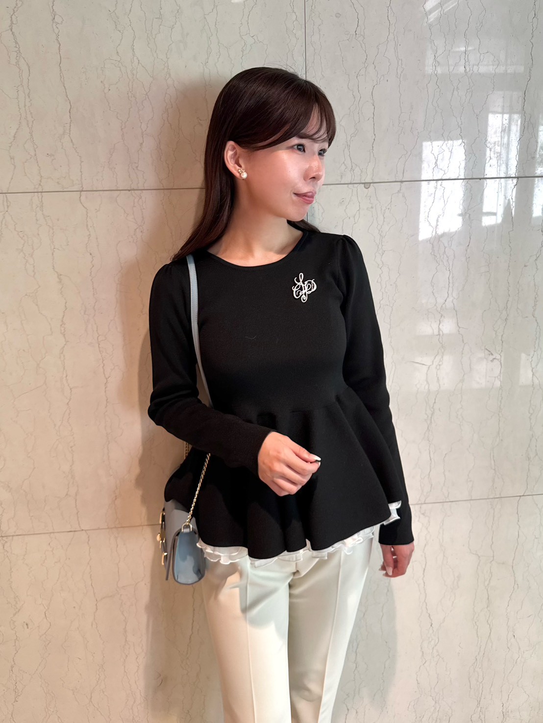 ペプラムドッキングニットプルオーバー(ニットプルオーバー)｜TOPS