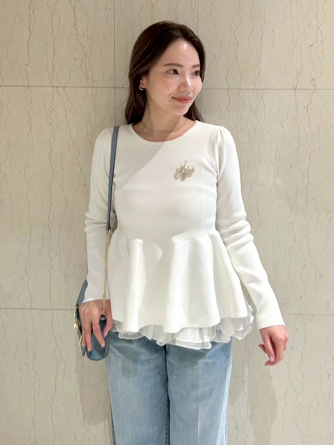 ペプラムドッキングニットプルオーバー(ニットプルオーバー)｜TOPS