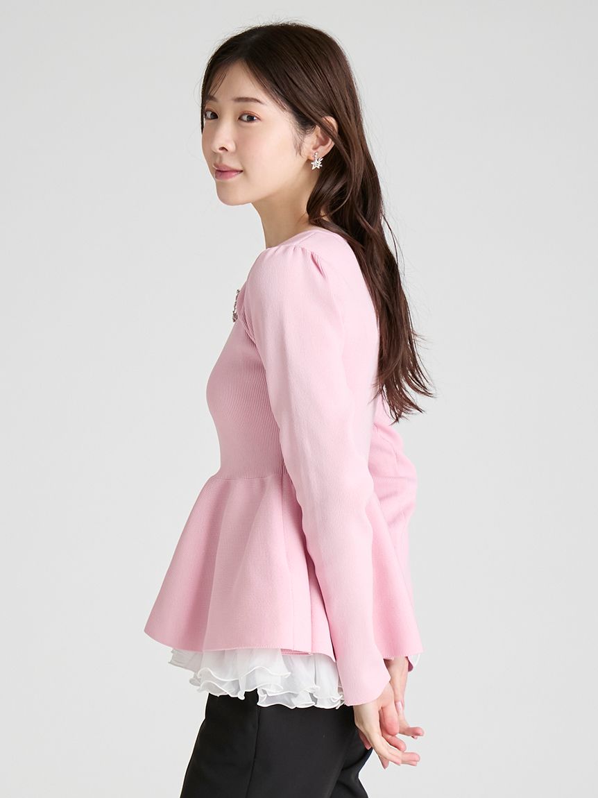 りほ！elendeek ペプラムドッキングニット ELENDEEK ニット セーター ペプラムドッキングニット レディース