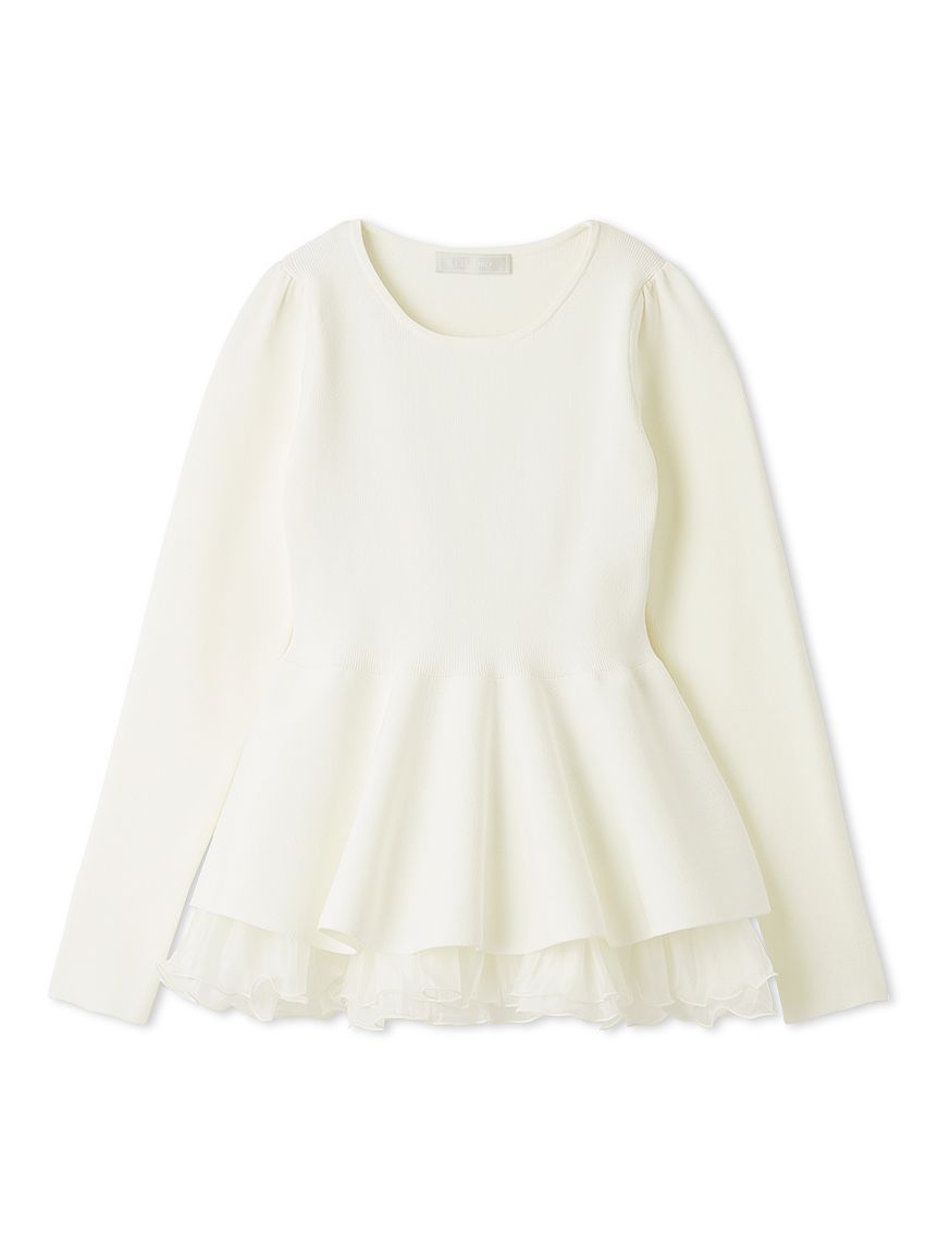 ペプラムドッキングニットプルオーバー(ニットプルオーバー)｜TOPS