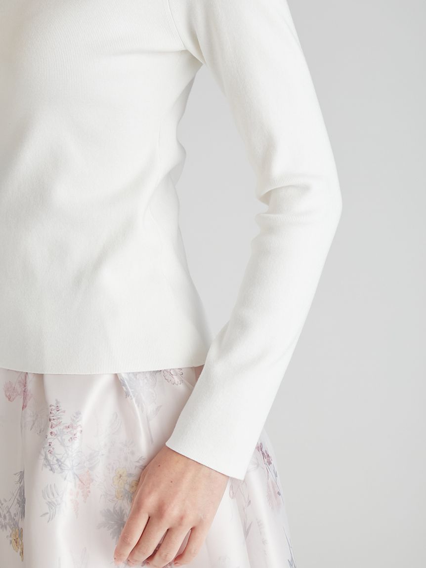 シャツレイヤードニットプルオーバー(ニットプルオーバー)｜TOPS
