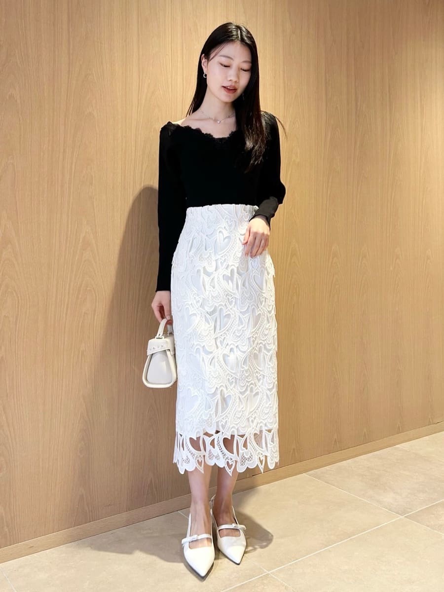 ハートレースニットプルオーバー(ニットプルオーバー)｜TOPS（トップス