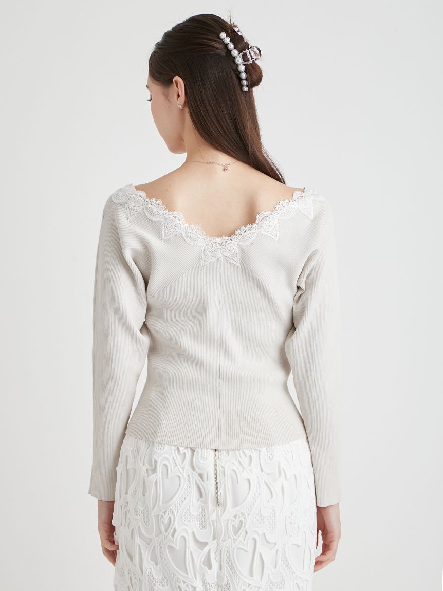 ハートレースニットプルオーバー(ニットプルオーバー)｜TOPS（トップス