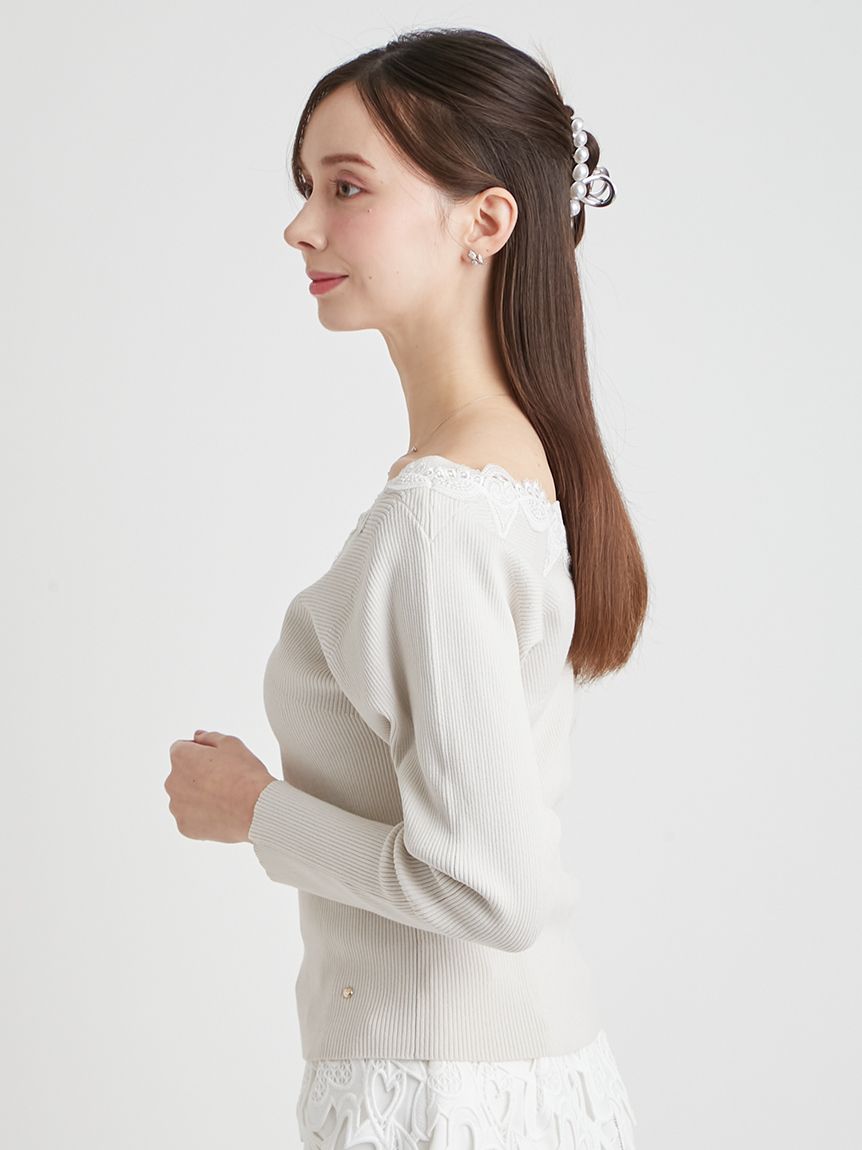 ハートレースニットプルオーバー(ニットプルオーバー)｜TOPS（トップス