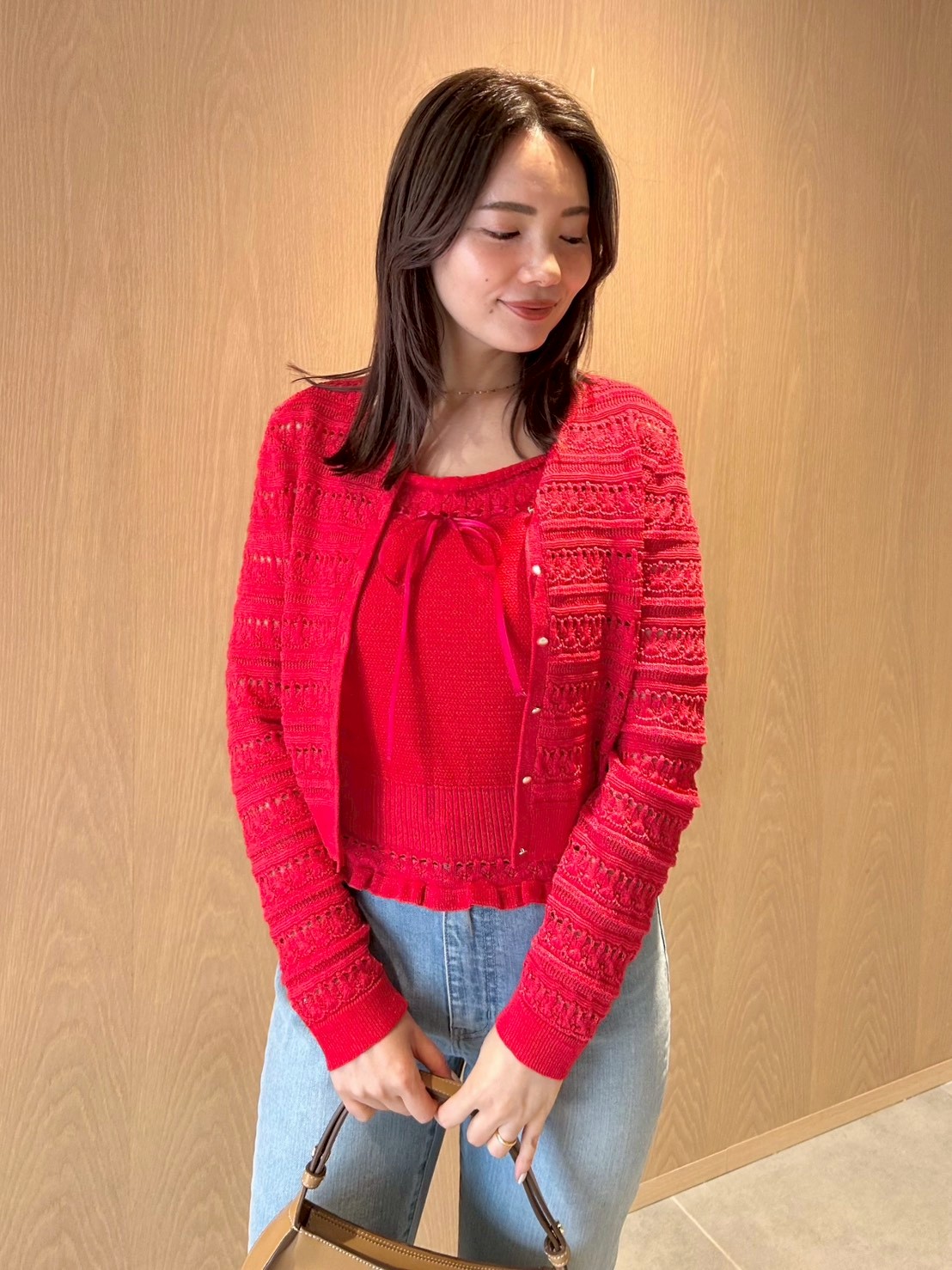 洗える】レーシーニットアンサンブル(カーディガン)｜TOPS（トップス