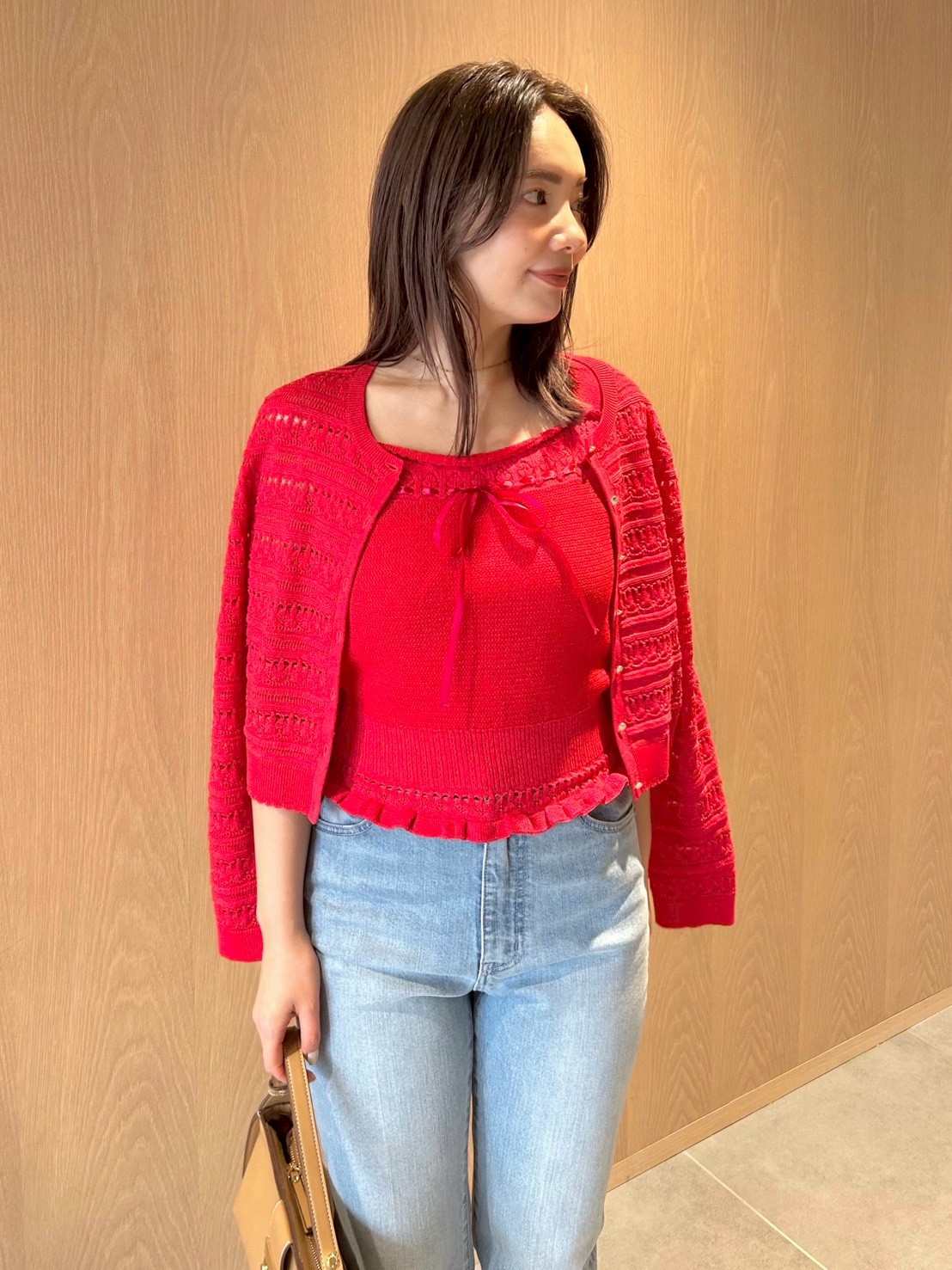 洗える】レーシーニットアンサンブル(カーディガン)｜TOPS（トップス