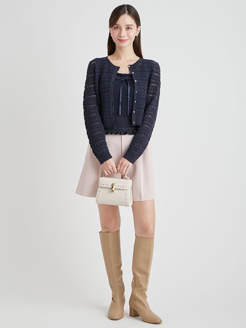 洗える】レーシーニットアンサンブル(カーディガン)｜TOPS（トップス