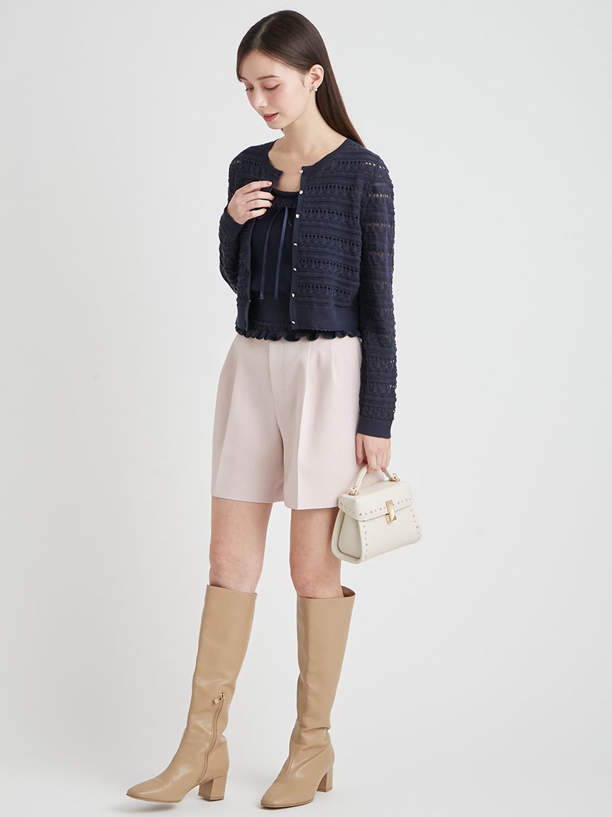 洗える】レーシーニットアンサンブル(カーディガン)｜TOPS（トップス
